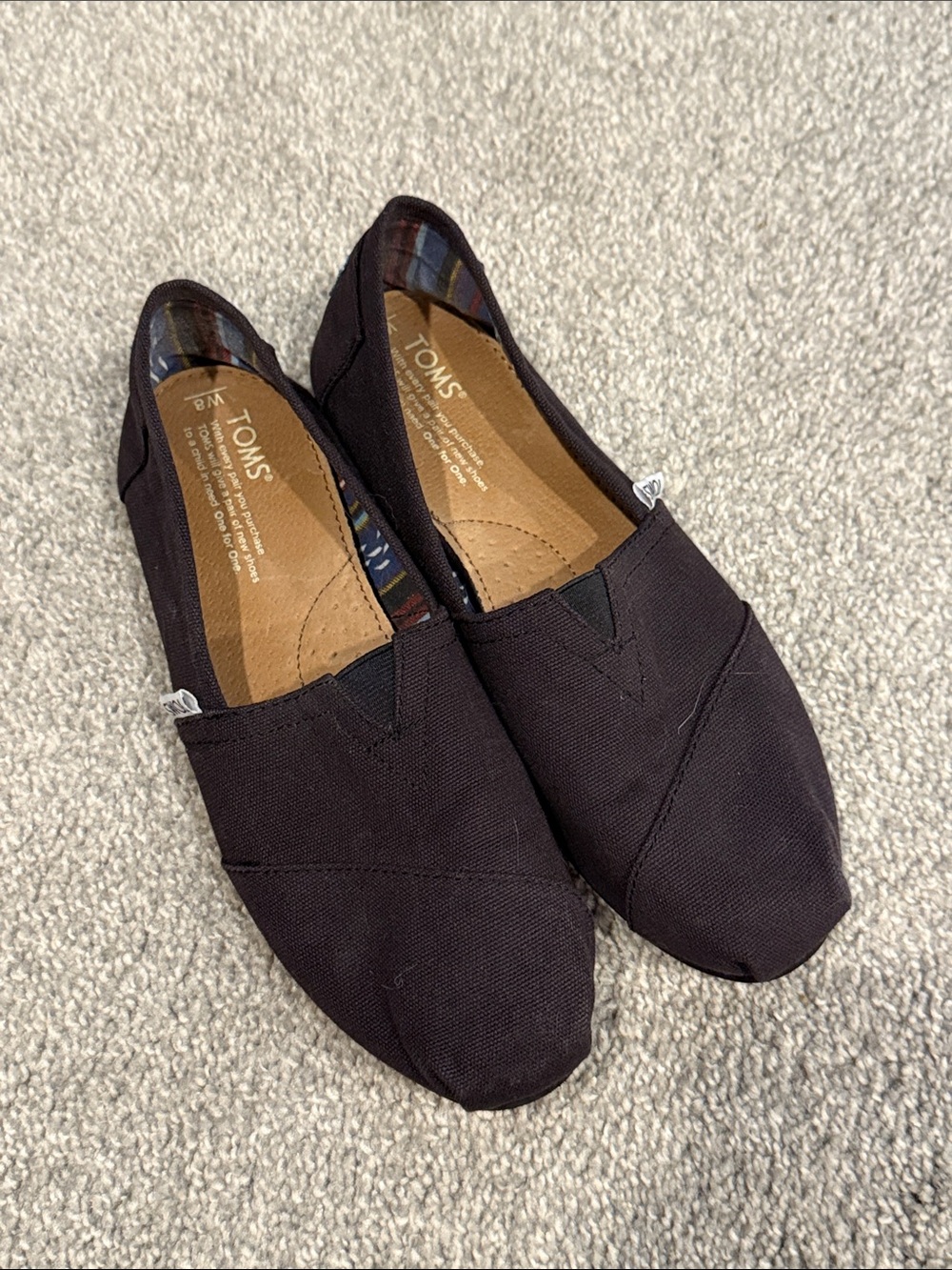 Toms Black Canvas Slip-On Loafers